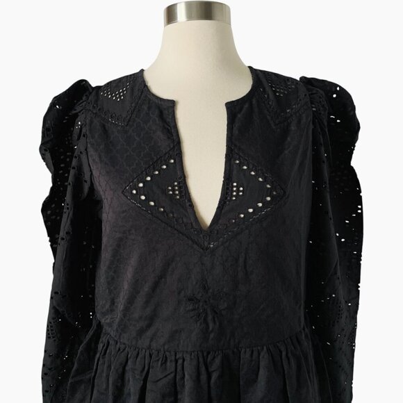 Alix of Bohemia Winifred Black Eyelet Dress Obsidian Medium  An elegant, bohemia - Picture 9 of 14